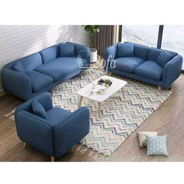 Sofa Ruang Tamu Modesty 321 Seater Round + Meja Retro Scandinavian Mini Warna Multicolor