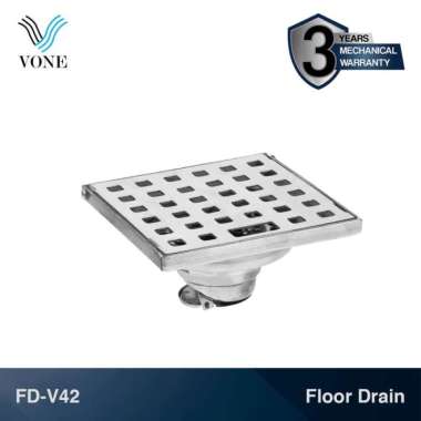 VONE Floor Drain Saringan Got Kamar Mandi Stainless FD-V42 4 Inch Chrome