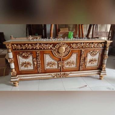Bufet Meja TV Bulan Kayu Jati Buffet Nakas Lemari Ukir/Ukiran Jepara Multicolor