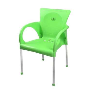 (Gosend/Grab) Kursi Plastik Bangku Senderan Fuga Chair Shinpo 291 Hijau