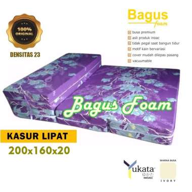 Inoac YUKATA Kasur Lipat - Biru [Tebal 20 cm] IVORY 160 x 200