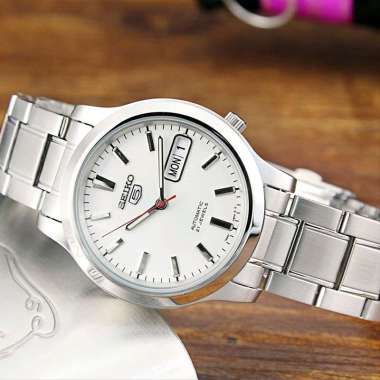 Seiko 5 Automatic 21 Jewels Original SNK.789-K1 Jam Tangan Pria White Silver