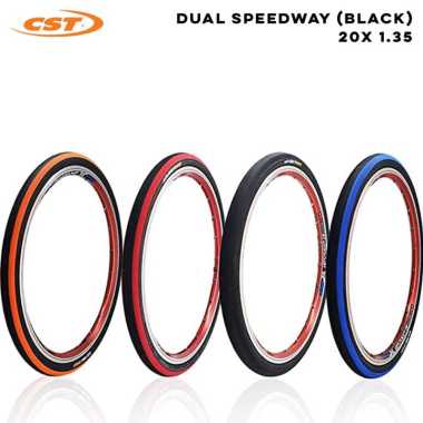 CST Tire Ban Luar Sepeda Lipat BMX Minion Dual Speedway 20 x 1.35 Black-Blue