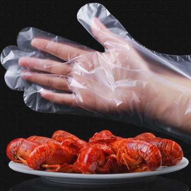 ONE - C127 Sarung Tangan Plastik 100PCS (50PSG) Steril Sekali Pakai Hand Glove Dapur Transparan