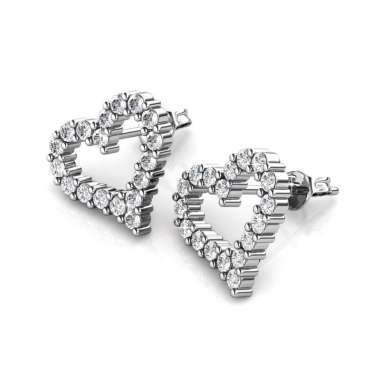 Twice Love Earrings - Anting Crystal by Her Jewellery - White Gold