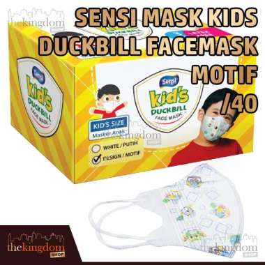 Sensi Kids Duckbill Face Mask Motif /40 SensiMask Masker Duck Bill Medis 3ply Anak