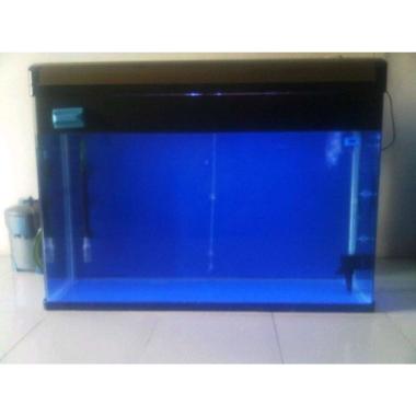 Background polos aquarium hitam biru tinggi 50 cm wallpaper aquarium
