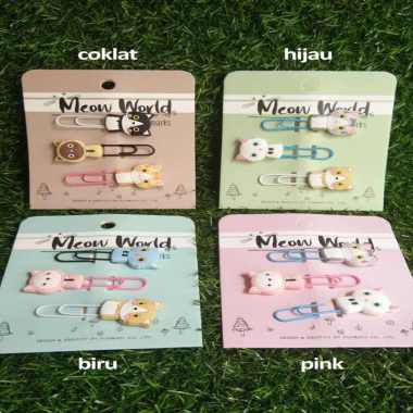 Pembatas Buku - Bookmark Clip - Klip Buku Lucu - Meow World