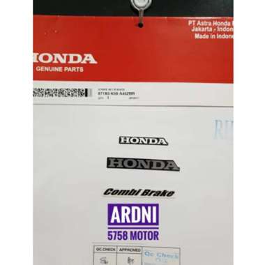 Sticker Stiker Mark Tulisan Honda Combi Brake Putih