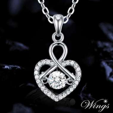 Love Diamond Hearts & Silver 925 Pendant Chain Necklace Women Jewellery Gifts Z3