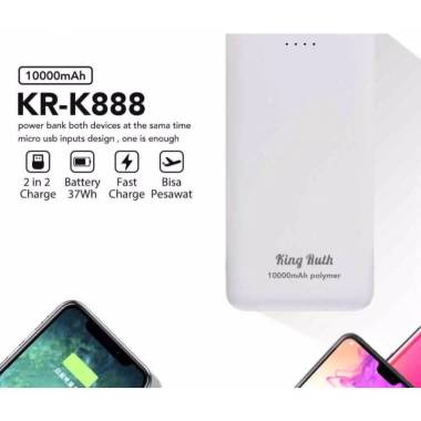 Portable Power Bank 10000mAh 37Wh 2A Quick Charge Pesawat King Ruth K888