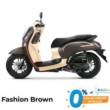 All New Honda SCOOPY FASHION &amp; SPORTY CBS ISS Sepeda Motor [VIN 2023] Fashion Cream Makassar