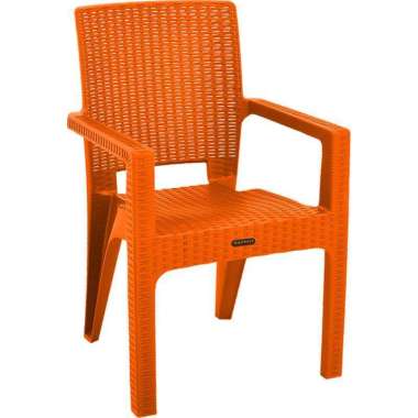 Kursi Plastik Napolly 8R3 Motif Rotan Anyam coklat