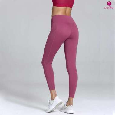 Chelyne Legging Sport Panjang T4016 Premium Design Celana Olahraga XL Maroon Muda