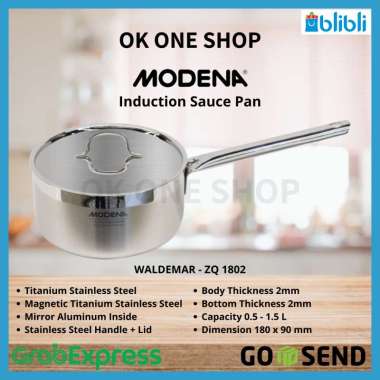 MODENA Stainless Sauce Pan WALDEMAR - ZQ 1802 Induction Pan [Jadetabek]