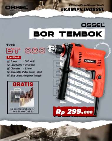 Bor Tembok BT080 OSSEL Bor Listrik BT 080 OSSEL Bor Hammer Drill BT 80 OSSEL bor 13mm bor tembok