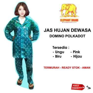 JAS HUJAN Stelan Polkadot Jaket Celana Merk Gajah Domino TERMURAH Ungu