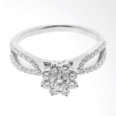 LINO P1607290001 Cincin Berlian Emas Putih 18K VVS