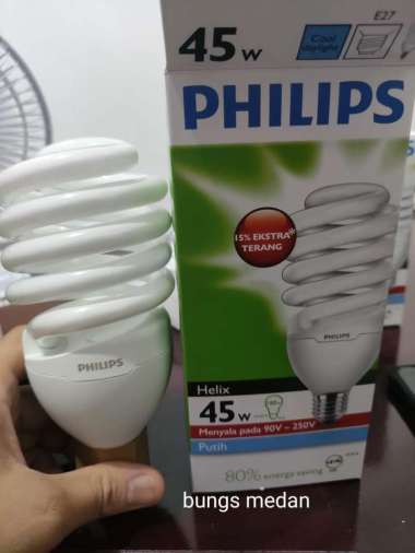 LAMPU SPIRAL HELIX TORNADO PHILIPS 45W 45WATT 45 WATT 45 W PUTIH CDL