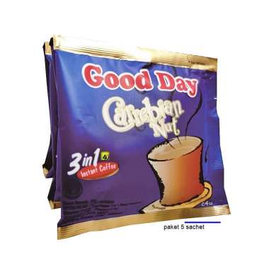 Promo Harga Good Day Instant Coffee 3 in 1 Carrebian Nut per 5 sachet 20 gr - Blibli