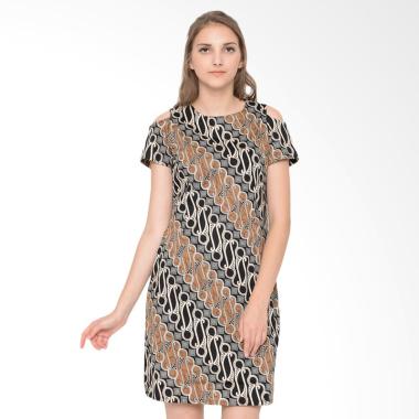 FBW Sabrina Cold Shoulder Batik Dress Wanita - Hitam