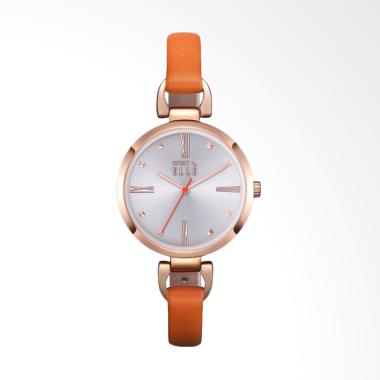 Spirit by Elle ES21011S02X Orange Leather Watch Jam Tangan Wanita Orange