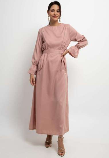 Hazelnut - Qeinara Dress - Latte Semua Ukuran Latte