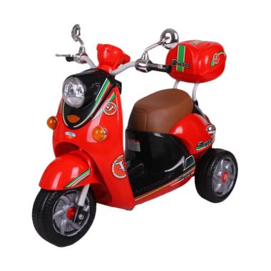 PMB M338 CGC Aki Scoopy Musik Lampu Bagasi Mainan Motor - Merah Hitam