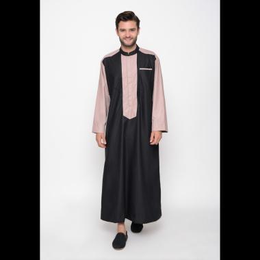 Allev Izzat Thobe Gamis Pria - Hitam Mocca