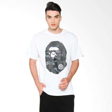 A Bathing Ape Dot Camo Big Ape Head T-Shirt Pria - White x Black