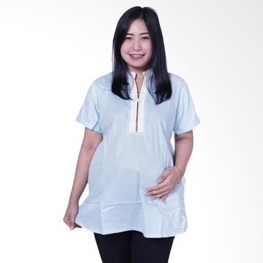 Mama Hamil BLD 402 Polka Mutiara Cantik Baju Hamil Menyusui - Biru Muda Mama Hamil BLD 402 Polka Mutiara Cantik Baju Hamil Menyusui - Biru Muda