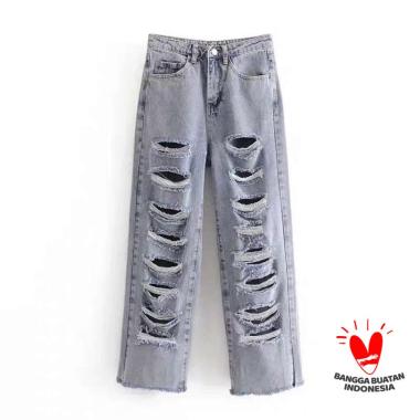 Jual Rok A-line denim pinggang tinggi 