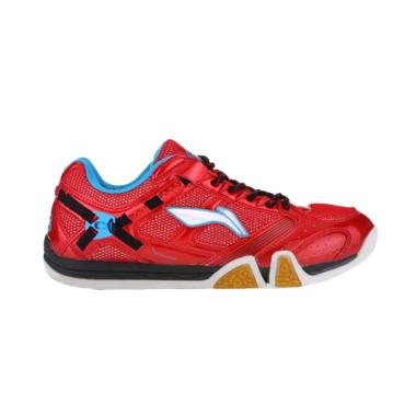 Li-Ning Saga Shine Sepatu Badminton - Red Sea Blue [AYTK069/ Original]