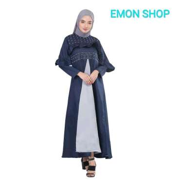 Inficlo SNS INF 984 Gamis Muslimah Wanita M Navy