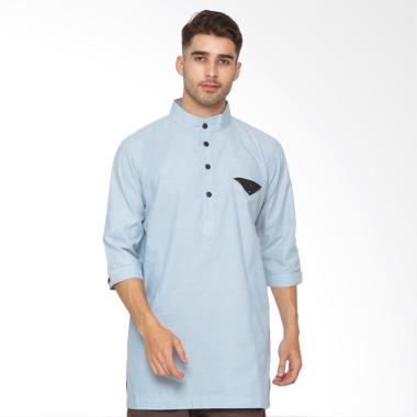 Zayidan Syamil Gamis Muslim Baju Koko Pria - Biru