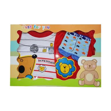 MOMO Lion Gift Set Pakaian Bayi Laki-Laki - Merah