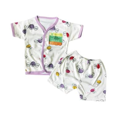 Aruchi Motif Bee Setelan Baju Tidur Anak - Ungu