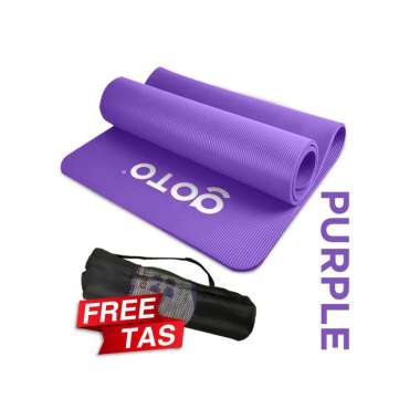 Matras Alas Yoga Nbr Senam Mat 10 mm Anti Slip Free Bag Tebal UNGU