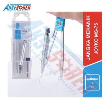 Jangka Set Math Joyko [MS-75] + Pensil Mekanik / Alat Tulis Membuat Garis Lingkaran Busur MULTICOLOR