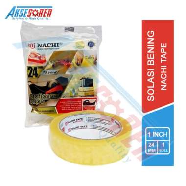 Isolasi Nachi Tape Bening [24 mm/1 pcs] / Selotip Lakban Solasi Solatip Transparan KUNING