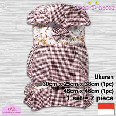 Tren-D-home - Sarung cover penutup galon air minum mineral tutup dispenser printed motif bunga renda