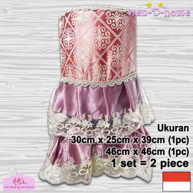 Tren-D-home - Sarung cover galon air minum mineral tutup dispenser jacquard motif bunga shabbychic b