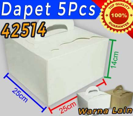DUS KUE CANTIK / GIFT BOX ELEGAN / BOX KUE 25X25X14CM 42514 Putih