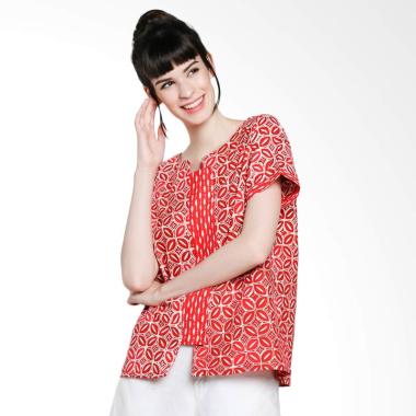 Blossom Belle Benedictory Woman Batik Blouse Atasan Wanita - Red