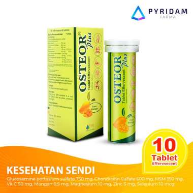 Osteor Plus Suplemen Tulang & Sendi / Osteoarthritis OA - 10 Tablet Effervesvent