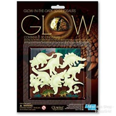 4M Sticker Glow In The Dark 3D Dinosaurus Stiker Dinding Rumah