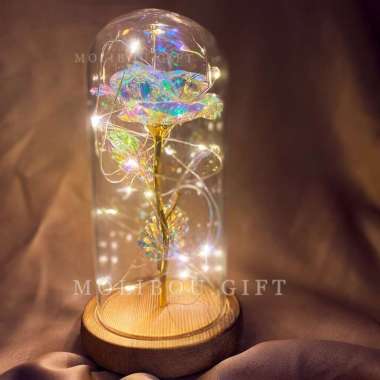 Lampu tidur LED bunga mawar rose hadiah kado ulang tahun valentine 100 % ORIGINAL biru