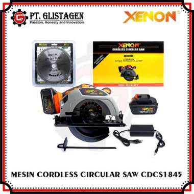 Mesin Potong Kayu Circular Saw Cordless Baterai Circle Xenon CDCS1845