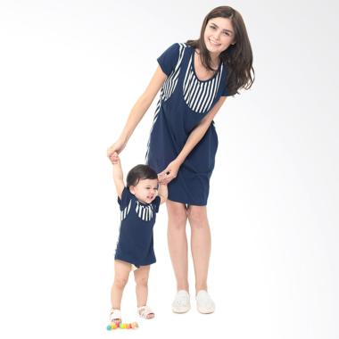 Mooimom Straight Stripe Nursing Sli ... dan Baju Anak - Navy Girl