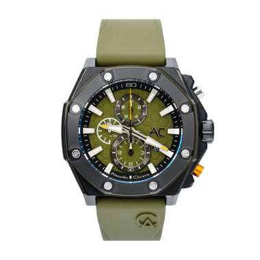 Jam Tangan Alexandre Christie AC 9601 MC Chronograph Pria Original Green Black
